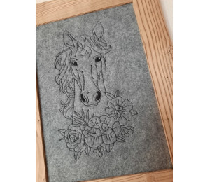 Stickdatei - Pferd Blumenpferd 